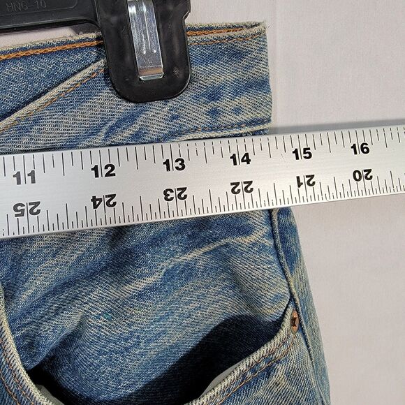 Levi Strauss & Co. 501s Wash Blue Distressed Jeans Front & Back Pockets Size S - Picture 10 of 11